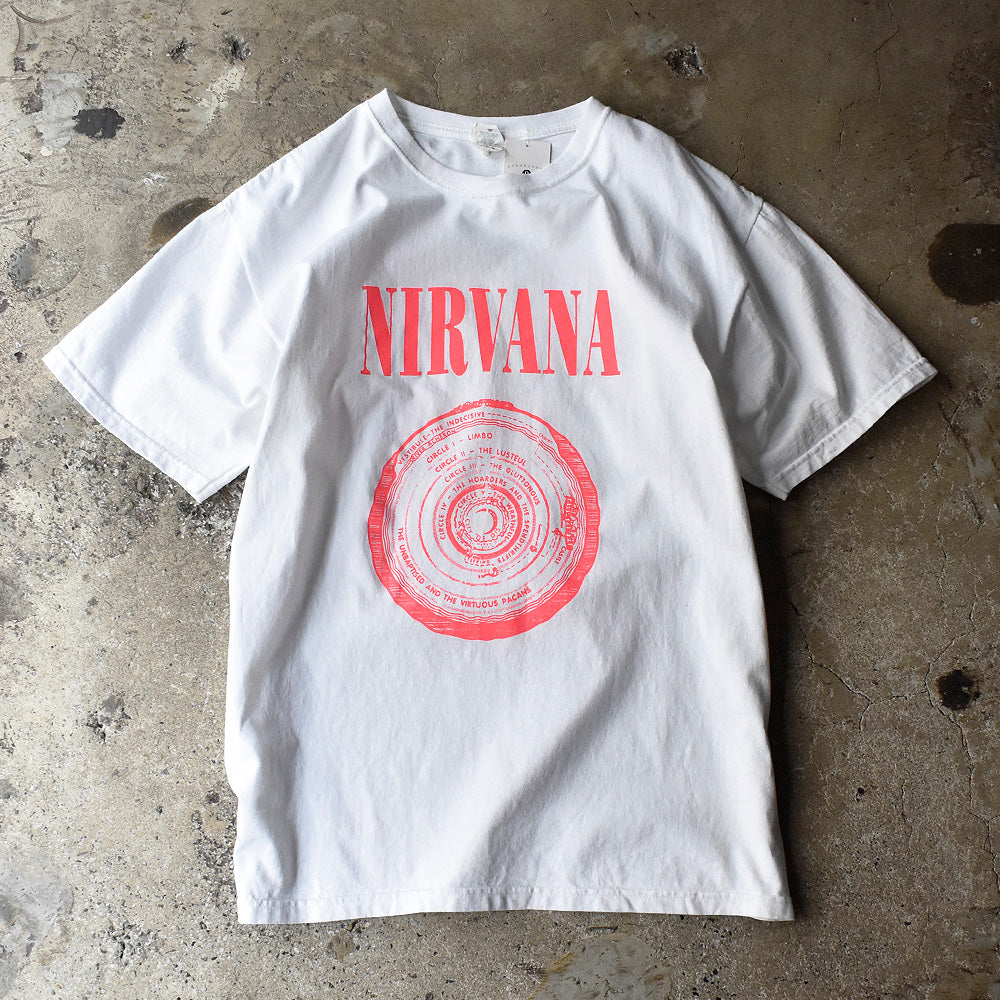 ニルヴァーナ UPPER HELL サークルロゴ SUB POP Tシャツ 2000年代初頭 ホワイト 古着
