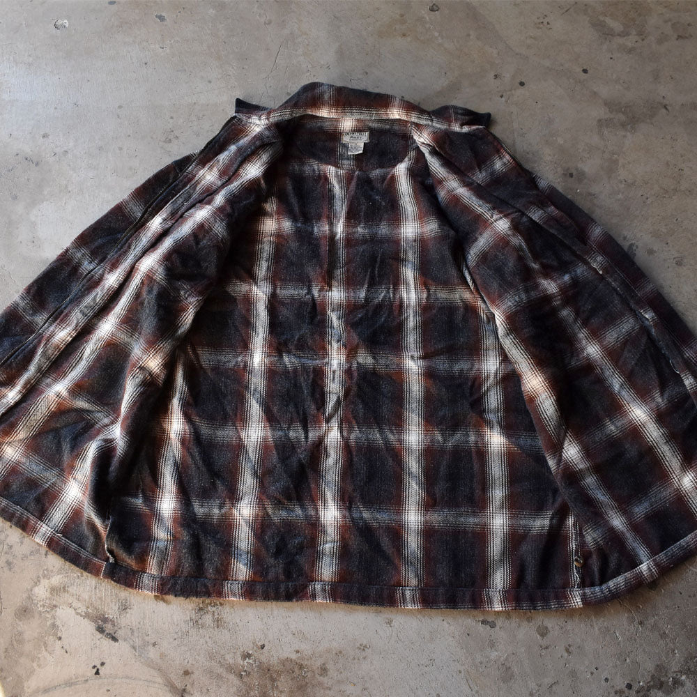 90’s INDUSTRIAL Rags チェック柄 ウールシャツジャケット 231206H