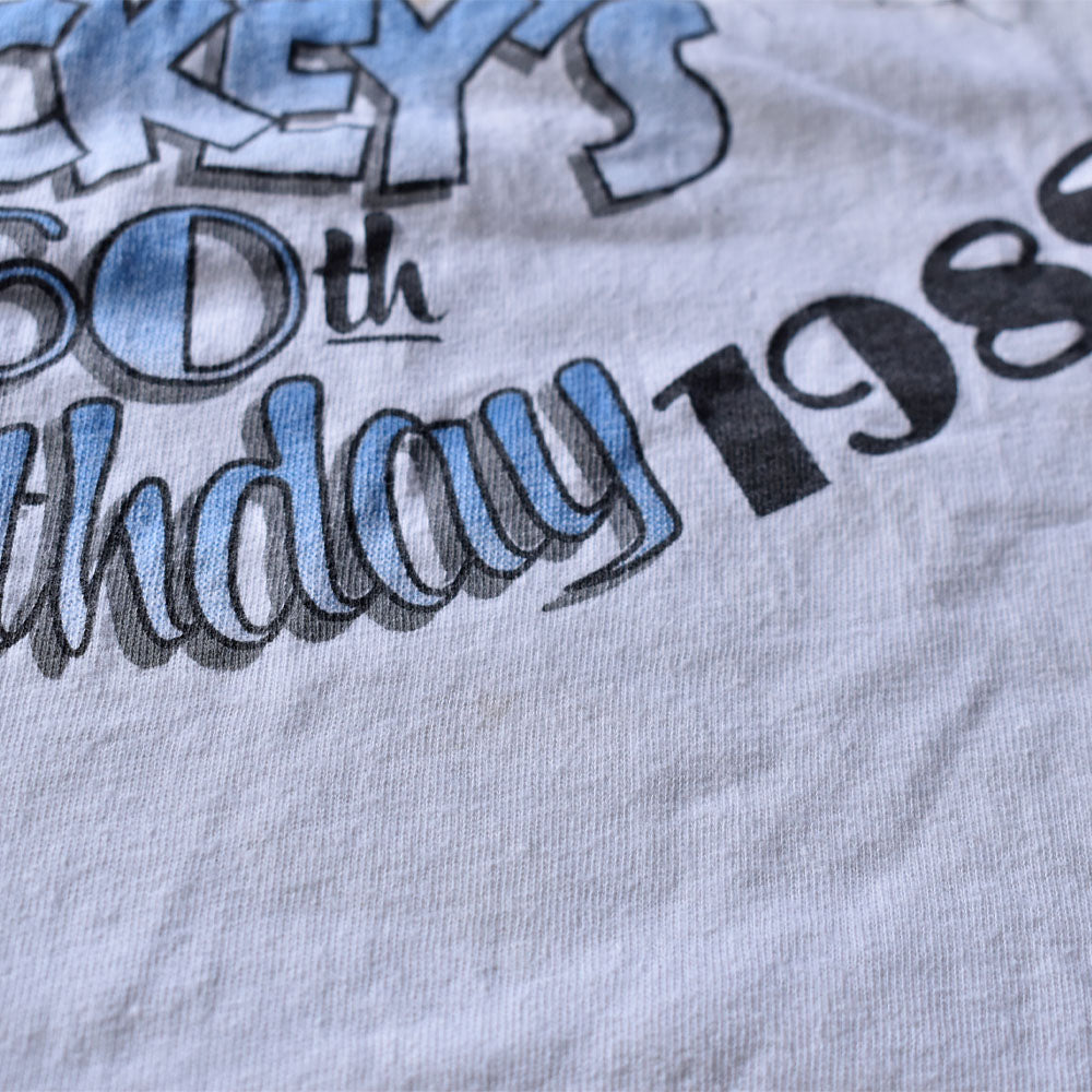 80’s Disney ”Mickey 60th birthday” キャラ Tシャツ USA製 240430