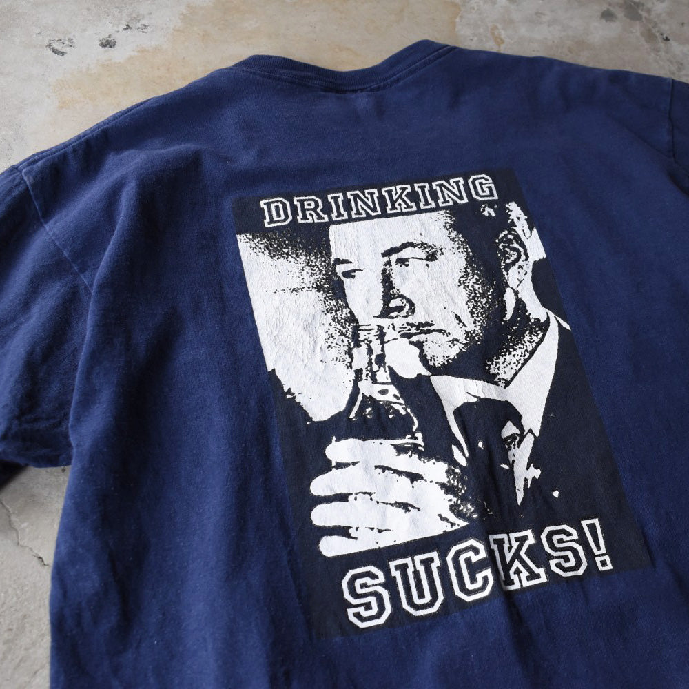 90’s STRAIGHT EDGE “DRINKING SUCKS!” メッセージTシャツ 251125H