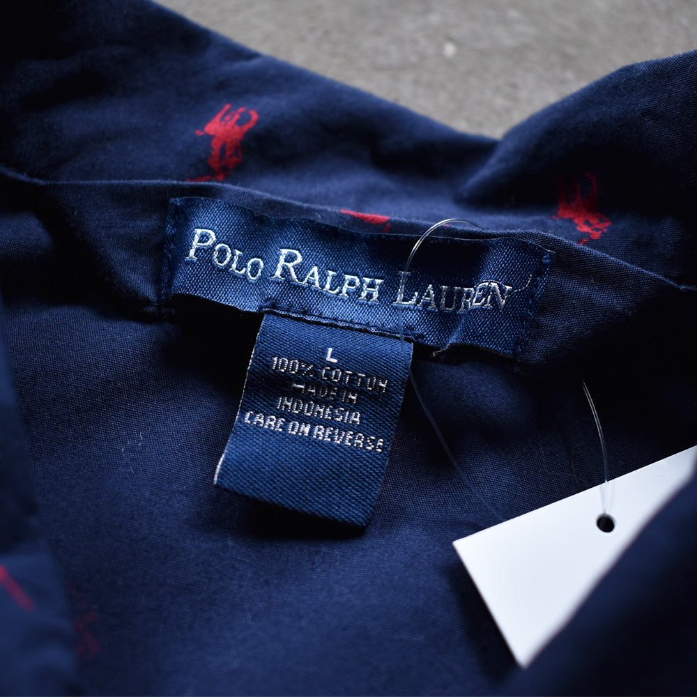 Polo Ralph Lauren/ポロラルフローレン 総柄 ポニーロゴ パジャマシャツ　230501