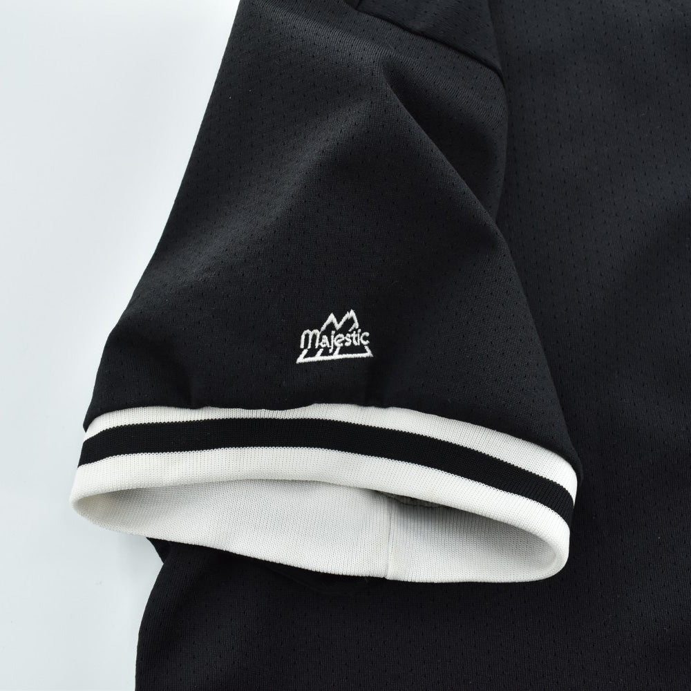 90's Majestic MLB "New York Yankees" ベースボールシャツ 黒 USA製 260929H