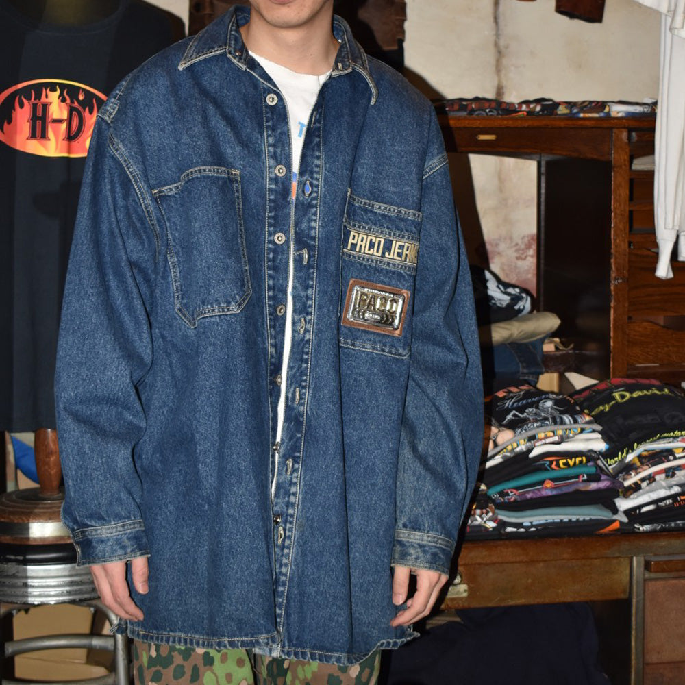 90's PACO JEANS メタルプレート デニム シャツジャケット 260508H