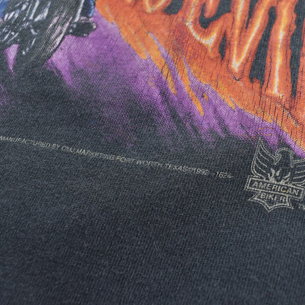 90's 3D EMBLEM "FEAR NO EVIL" ウィザード バイカーTシャツ USA製 260825H
