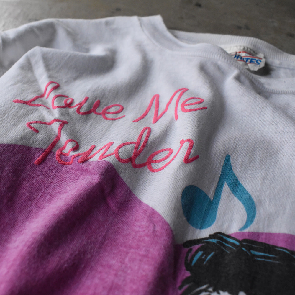 80’s “Love Me Tender / Elvis Presley” 発泡プリント ロック Tシャツ 240613