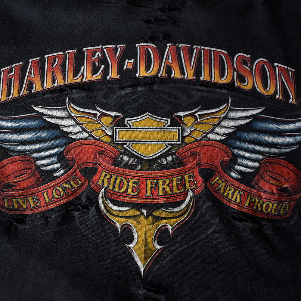 Y2K　ボロ！　Harley-Davidson/ハーレー・ダビッドソン　両面プリントTee　230902H