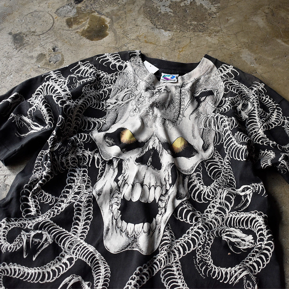 リキッドブルー メドゥーサ スカル AOP タイダイTシャツ 1993年 USA製 ヴィンテージ