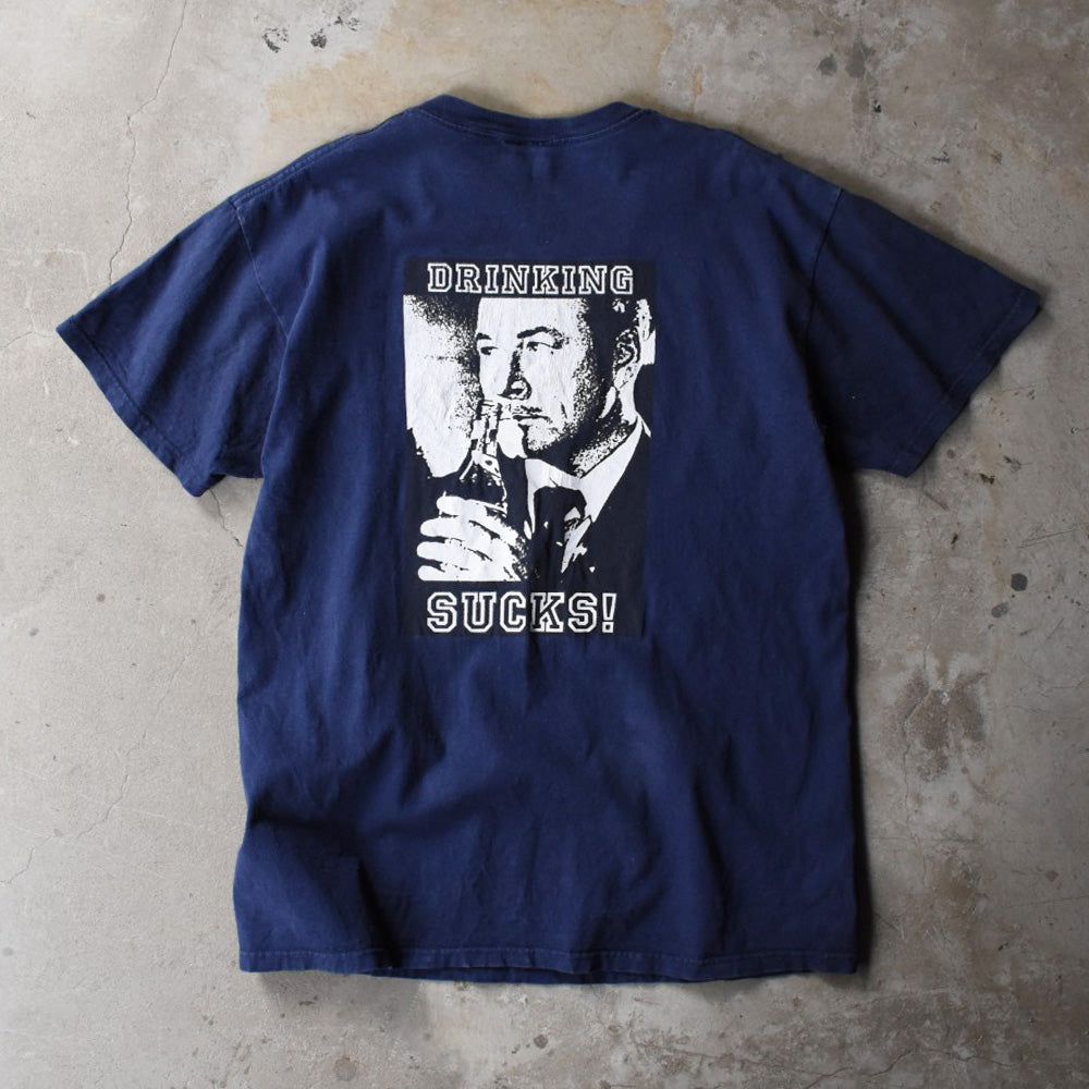 90’s STRAIGHT EDGE “DRINKING SUCKS!” メッセージTシャツ 251125H