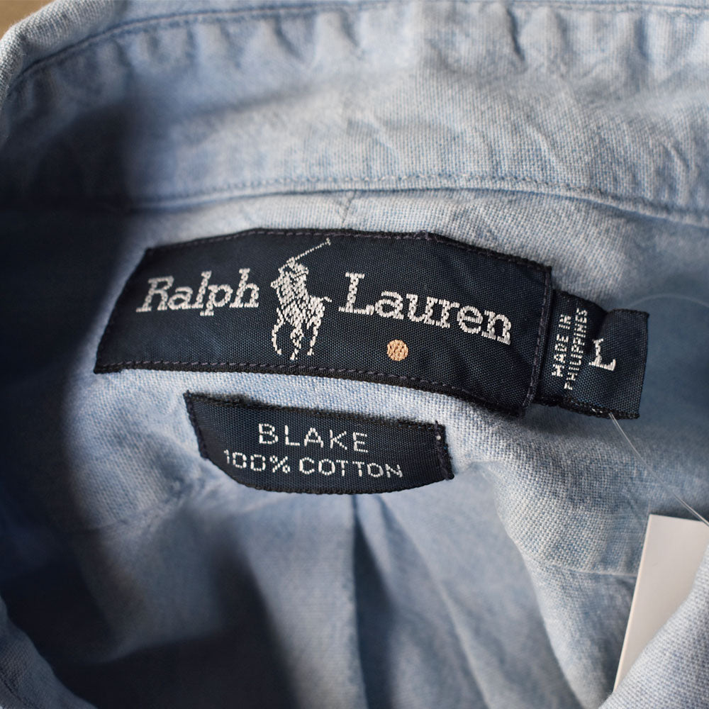90's Ralph Lauren “BLAKE” シャンブレー ボタンダウンシャツ 240327 S2056