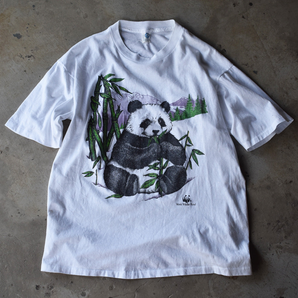 80's　PANDA/パンダ WWF アニマルプリント Tシャツ　USA製　230519