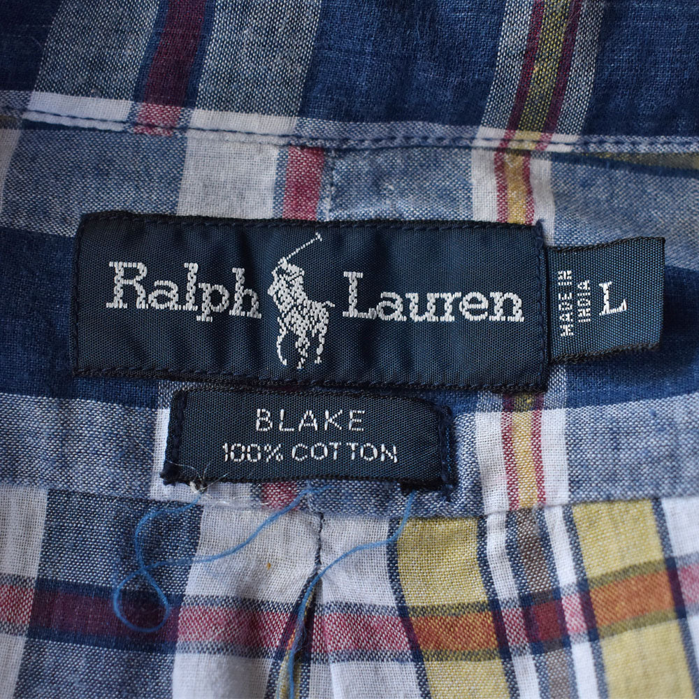 90's Ralph Lauren “BLAKE” チェック ボタンダウンシャツ 240327 S2081