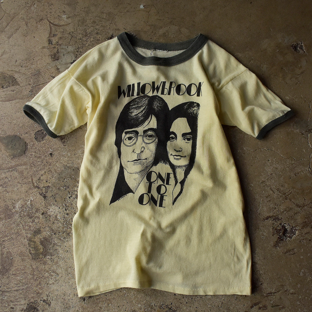 70's John Lennon＆Yoko Ono “ONE TO ONE“ concert リンガーTシャツ 231011HY33