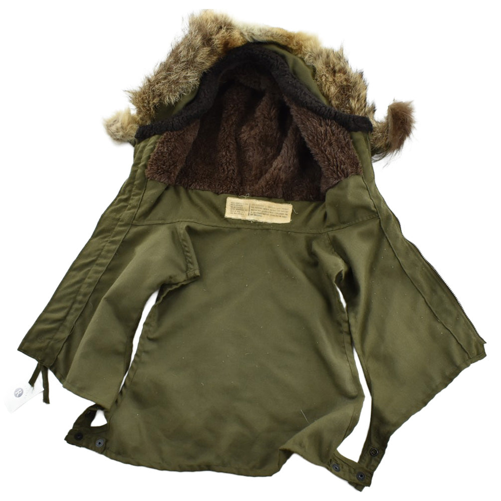 70’s U.S.NAVY ALPHA INDUSTRIES MIL-H-18374 リアルファー フードベスト ステンシル入り 261027H