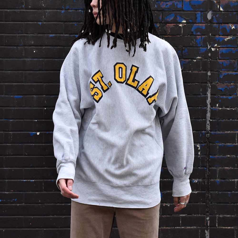 90's Champion “ST.OLAF”ワッペン RWスウェット USA製 231228H