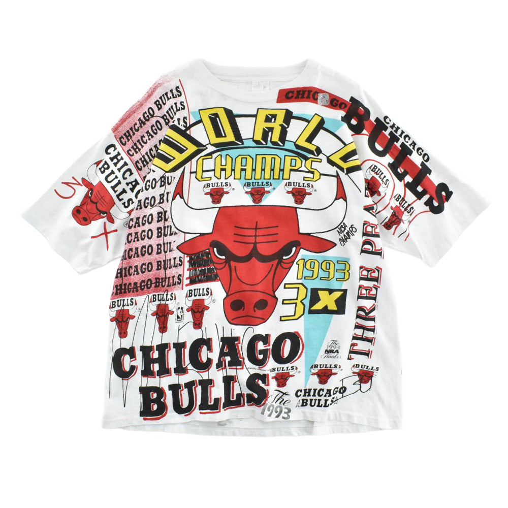 90’s AOP Chicago Bulls “1993 WORLD CHAMPS” NBA Tシャツ 260526H