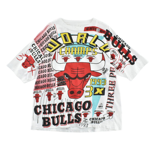 90’s AOP Chicago Bulls “1993 WORLD CHAMPS” NBA Tシャツ 260526H