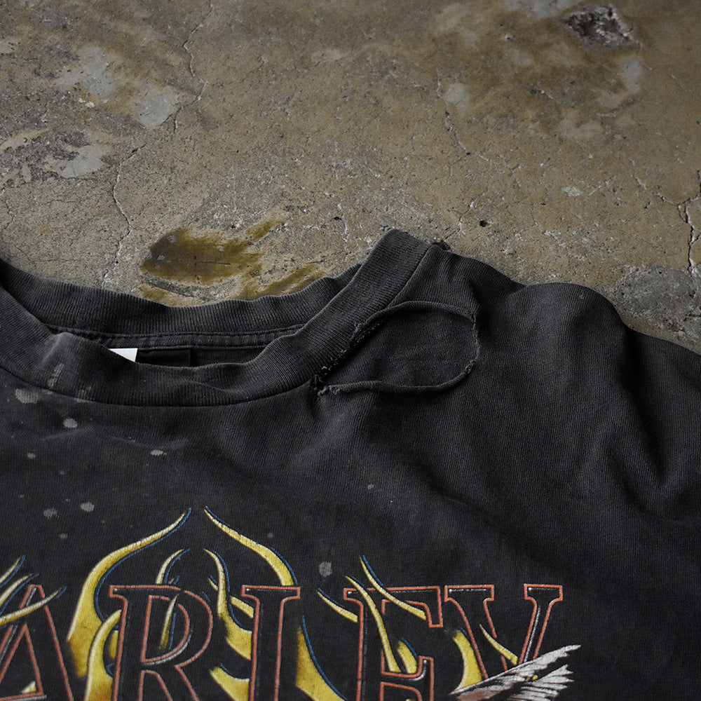 90's ボロ！ Harley-Davidson “星条旗×イーグル” Tシャツ USA製 250604H