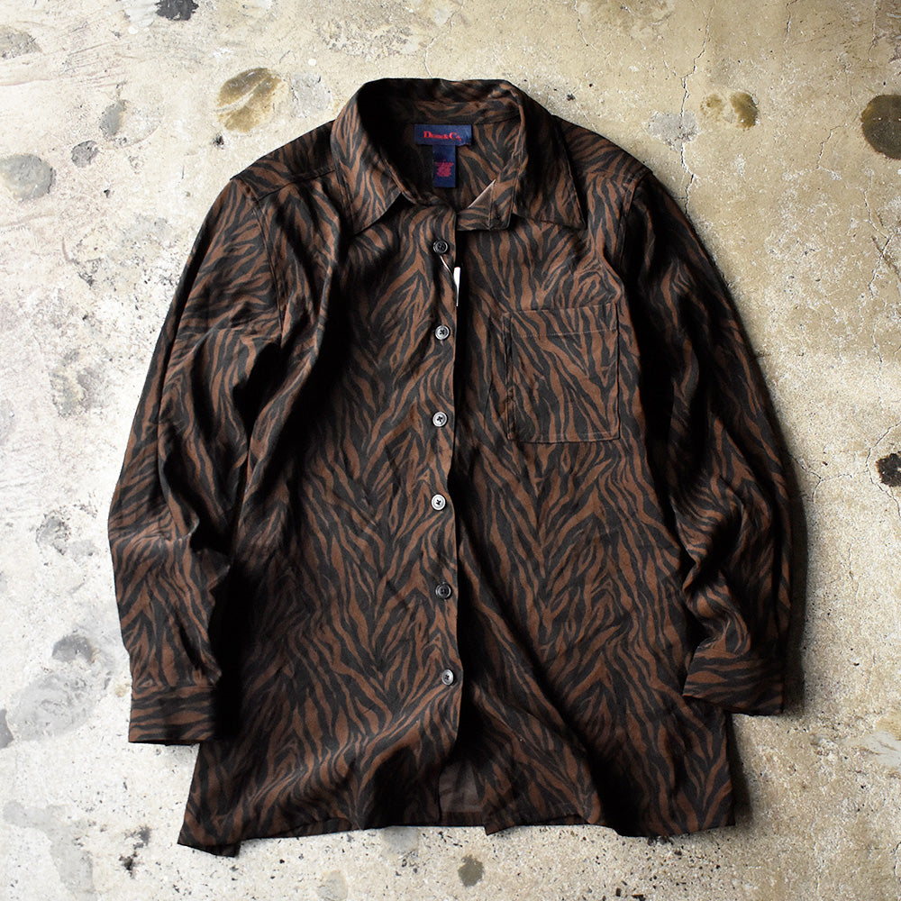 Denim&Co. ゼブラ柄 シャツ 2000年代 古着