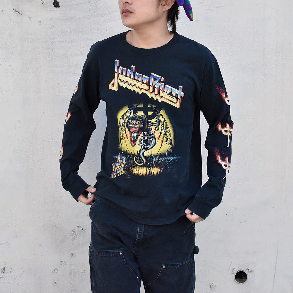 Y2K Judas Priest “A Touch of Evil” ロングスリーブTシャツ 240302H