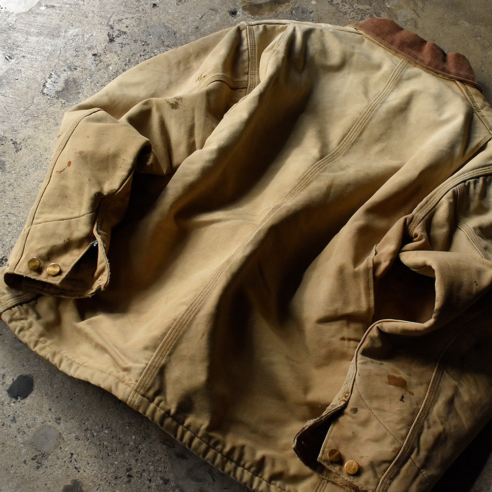 80's ペンキ！ダメージ！ Carhartt ダック チョアコート ブランケットライナー USA製 231114H
