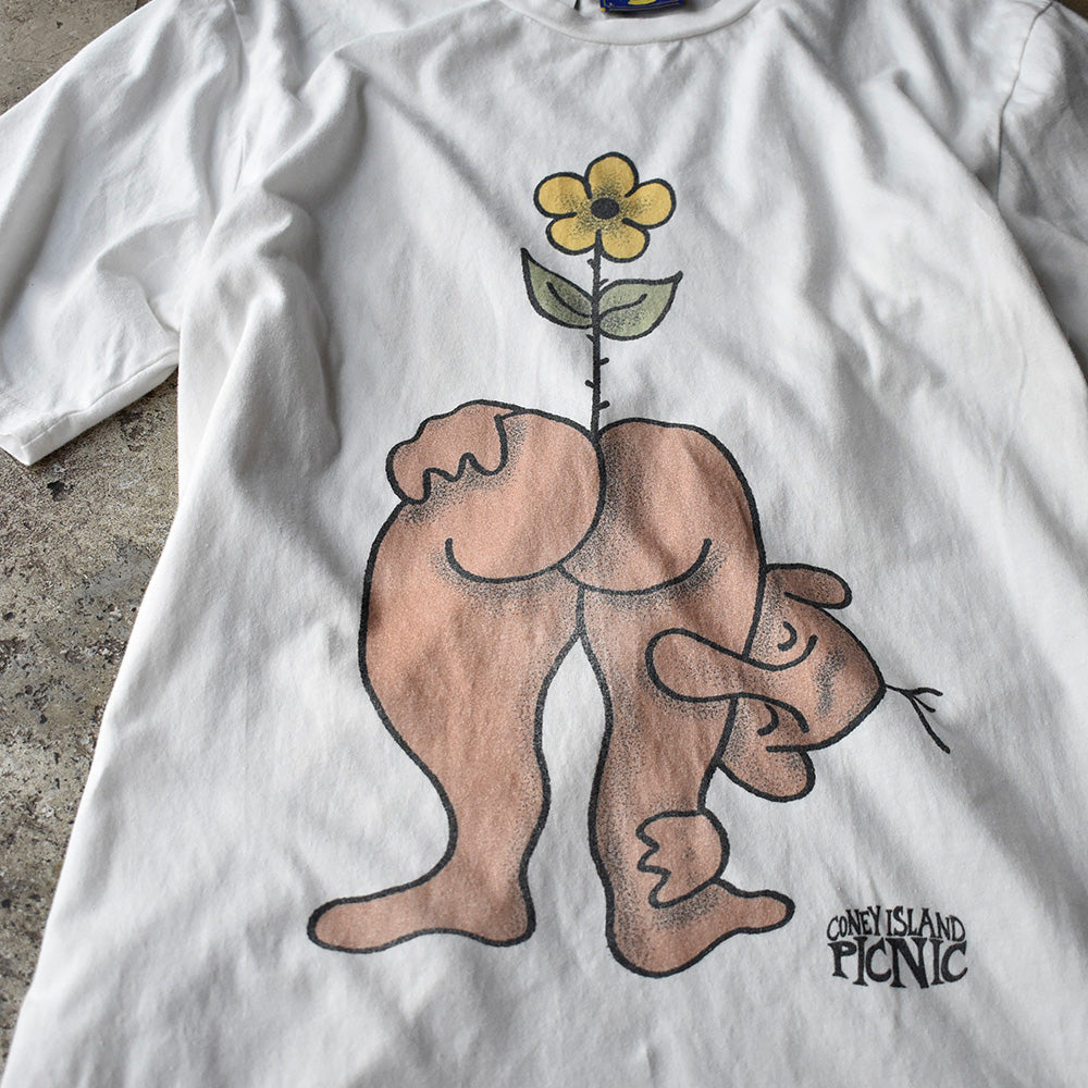 Coney Island Picnic flower×butt イラストTシャツ 2000年代初頭 古着