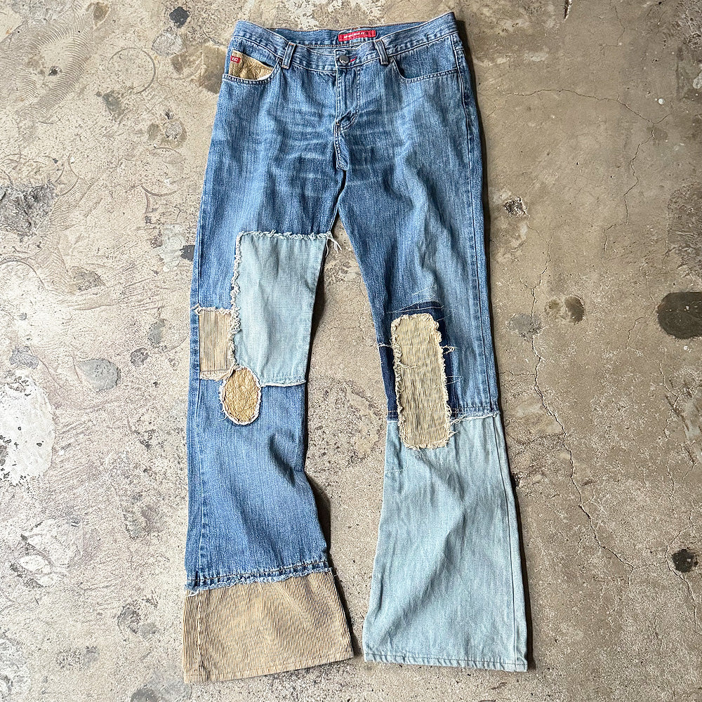 ミスシックスティ パッチワーク ブーツカット デニムパンツ 2000年代初頭 古着