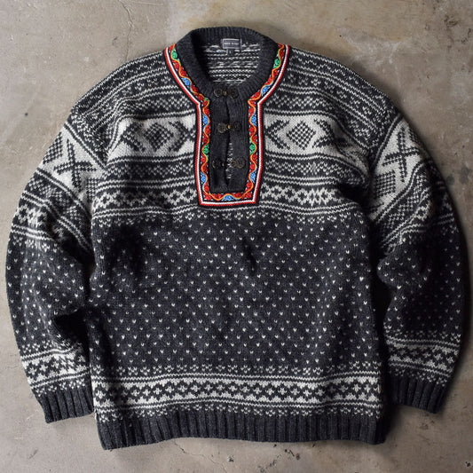 90’s ROSSO RIVER バーズアイ チロリアン ニットセーター 240111