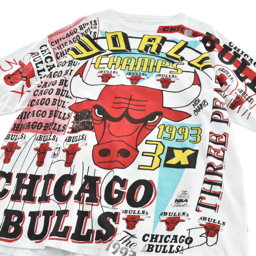 90’s AOP Chicago Bulls “1993 WORLD CHAMPS” NBA Tシャツ 260526H