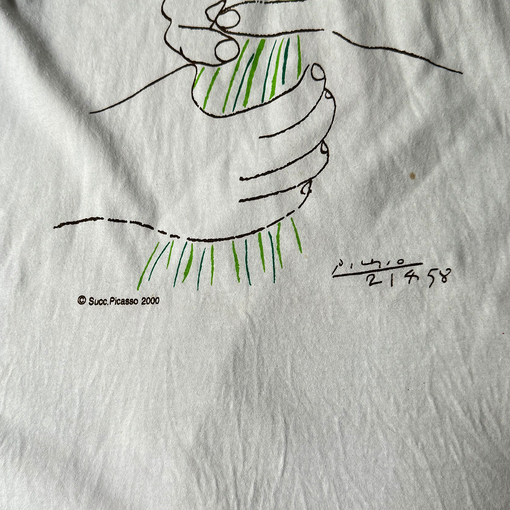 Y2K Pablo Picasso “花束を持つ手” art Tシャツ 240325H