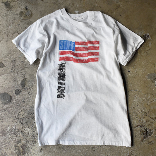 80's STIFF Records "American" レコード レーベル 企業 プロモ Tシャツ 240108H