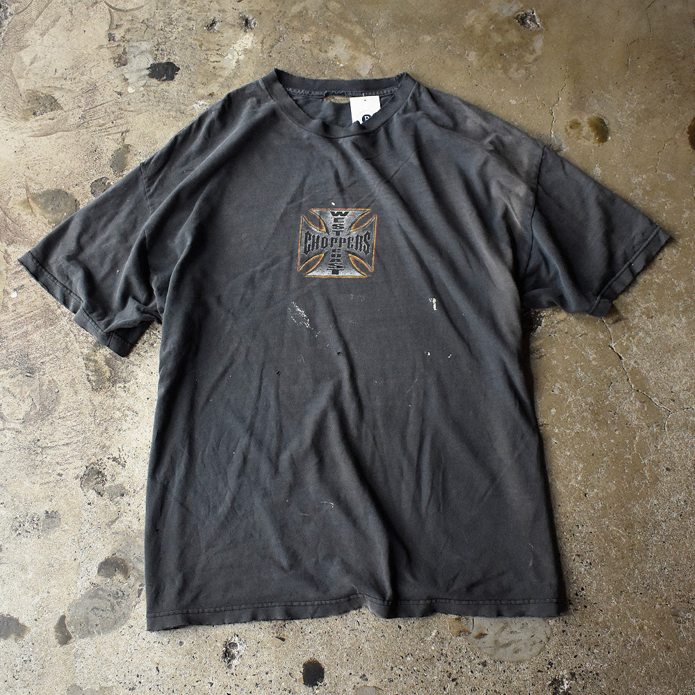 Y2K ダメージ！ “WEST COAST CHOPPERS” iron cross Tシャツ 250721H