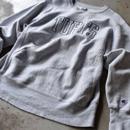 80's　Champion/チャンピオン "TUFTS" カレッジプリント RWスウェット　USA製　230605