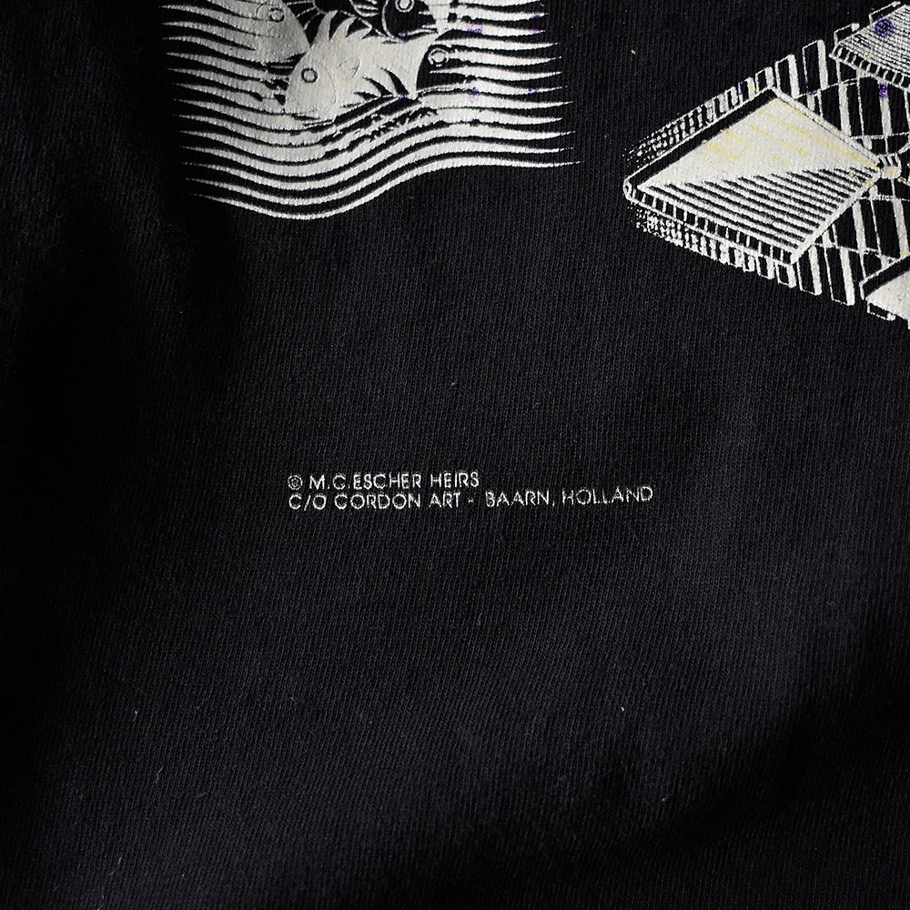 90's M.C.ESCHER 重ね刷り！（カスタムプリント） Art Tシャツ USA製 250320HSGI