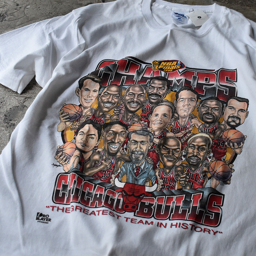シカゴ・ブルズ 1996 NBA CHAMPS イラスト Tシャツ 1996年〜 USA製 ヴィンテージ
