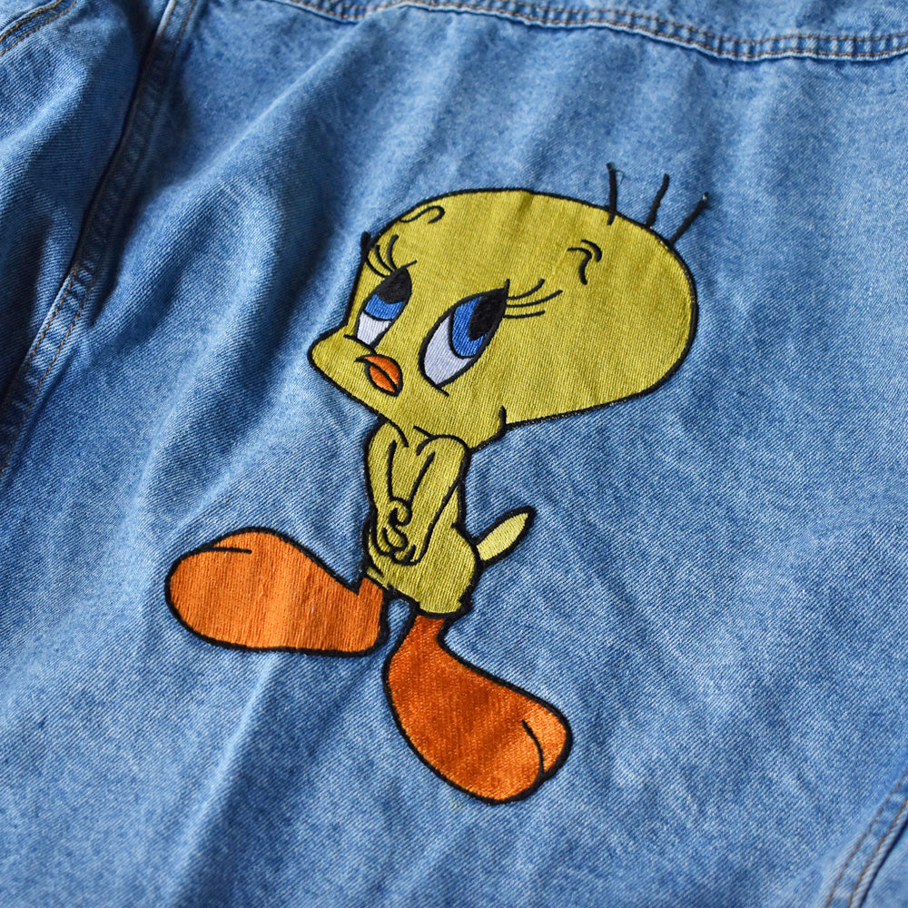 90's　Looney Tunes/ルーニー・テューンズ “トゥイーティー” バック刺繍！ デニムジャケット　USA製　230602