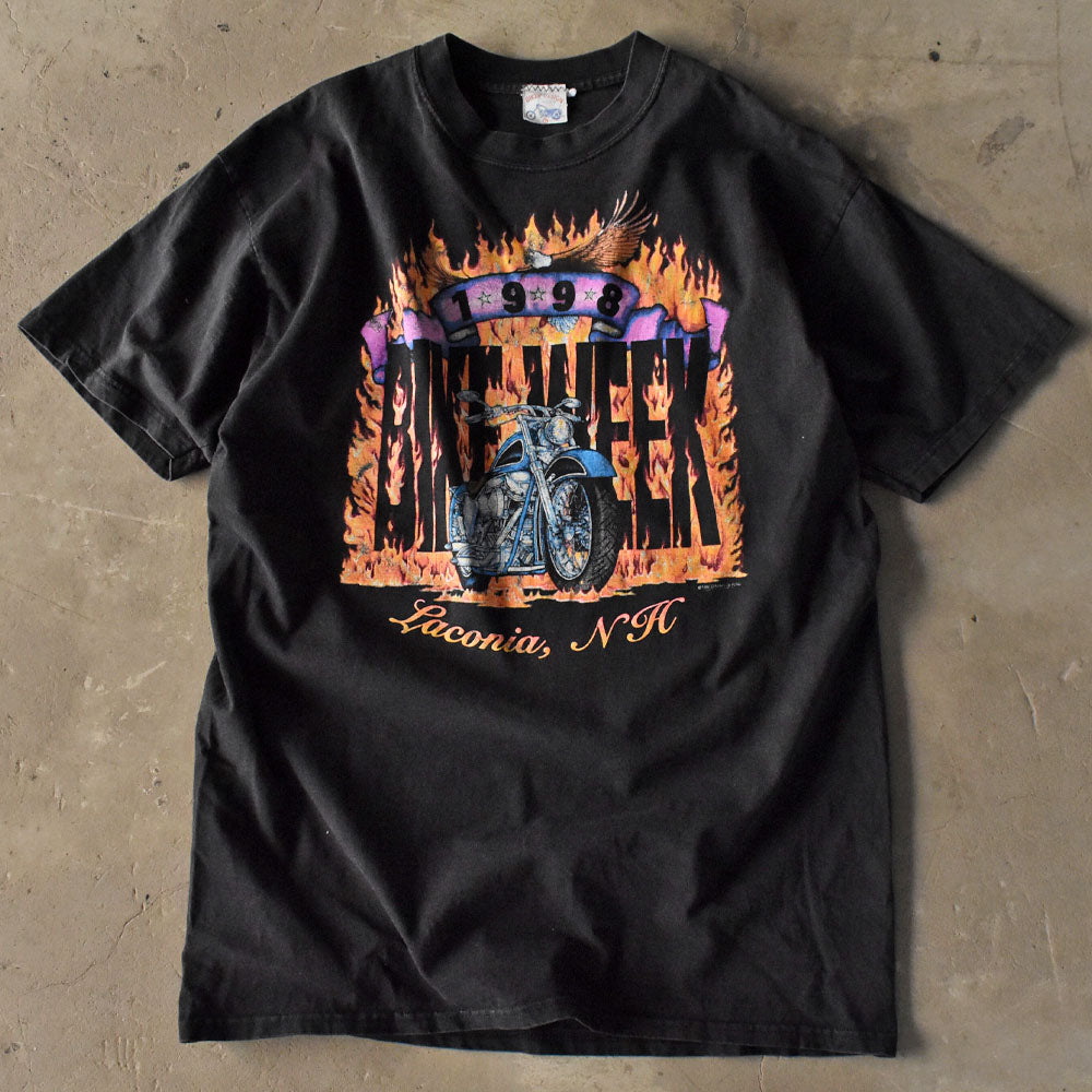 90’s “BIKE WEEK 1998” ファイヤーパターン バイク Tシャツ USA製 240506