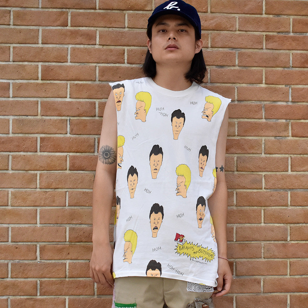 90's STANLEY DESANTIS MTV “Beavis and Butt-Head“ マルチ！ カットオフTシャツ 240811H
