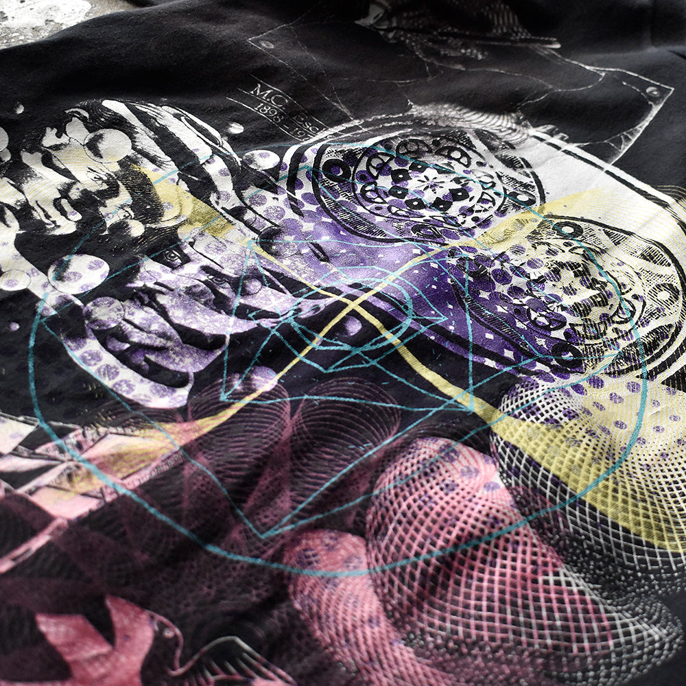 90's M.C.ESCHER 重ね刷り！（カスタムプリント） Art Tシャツ USA製 250320HSGI