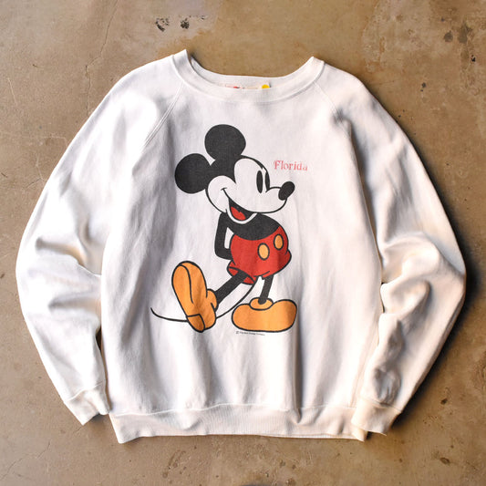 90’s Disney “Florida Mickey” ラグラン キャラクター スウェット  251024H