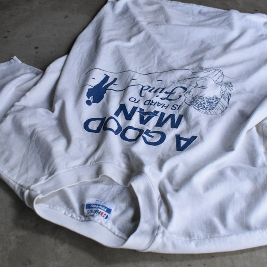 80-90’s Hanes “A Good Man is Hard to Find” メッセージ Tシャツ USA製 240417