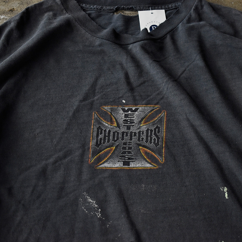 Y2K ダメージ！ “WEST COAST CHOPPERS” iron cross Tシャツ 250721H