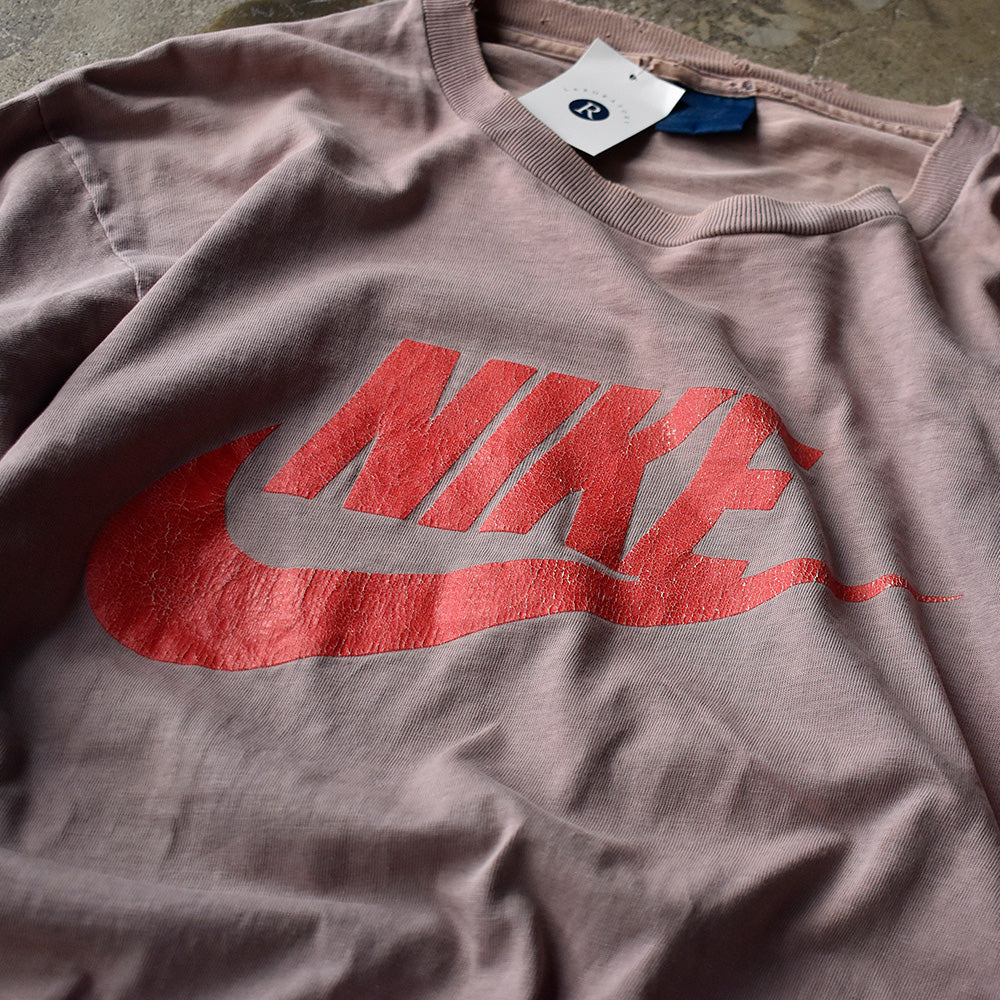 80's NIKE 紺タグ “NIKE logo“ ロングスリーブTシャツ 240801H