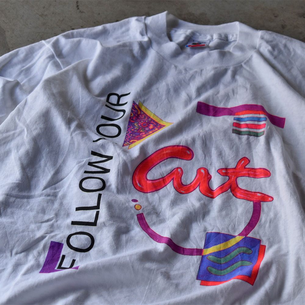 90’s デッドストック！ “FOLLOW YOUR ART” 両面プリント アート Tシャツ USA製 240612
