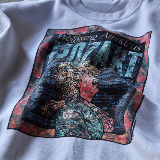 90’s Mozart 音楽家 アートプリント スウェット USA製 231104H