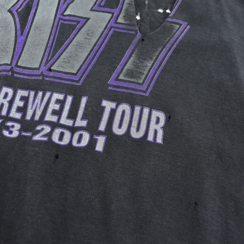 Y2K KISS “THE FAREWELL TOUR 1973–2001” BORO ロックTシャツ 260424H