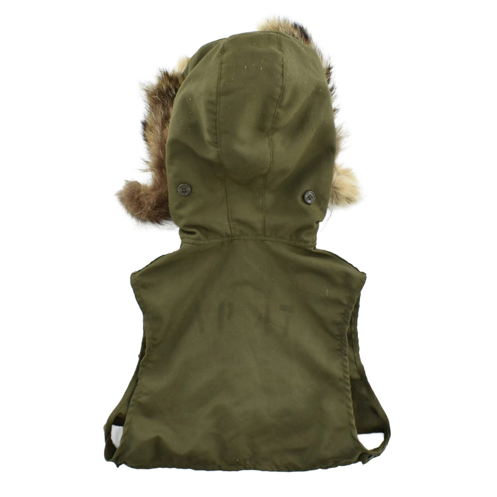 70’s U.S.NAVY ALPHA INDUSTRIES MIL-H-18374 リアルファー フードベスト ステンシル入り 261027H