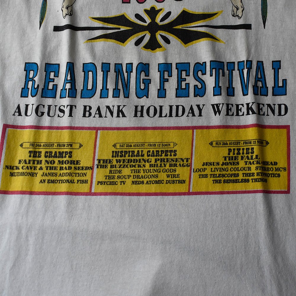 90's　Reading Festivals 1990　"The Cramps/Mudhoney/Buzzcocks/Psychic TV/Pixies/"etc.. Tee　230907H