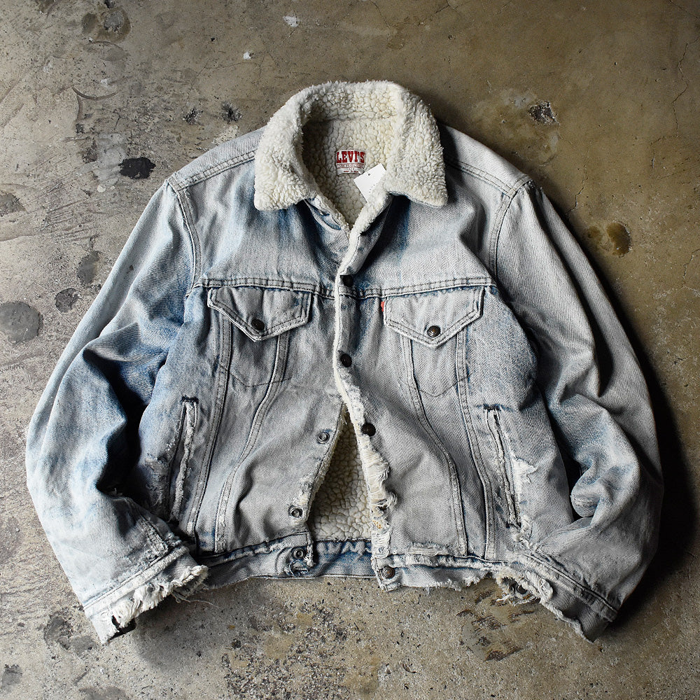 80's ボロ！ Levi's 70608-0216 デニムボアジャケット USA製 240105H