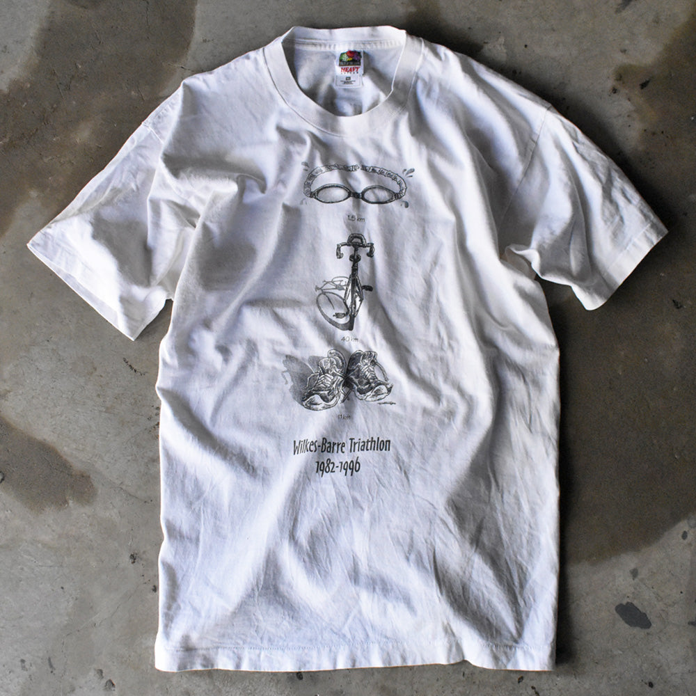 90's “Wilkes-Barre Triathlon” トライアスロン 両面プリント Tシャツ USA製 240401