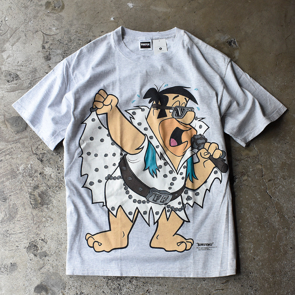 90's The Flintstones “THE KING OF BEDROCK'N ROLL” ビッグプリント！ 海外アニメ キャラ Tシャツ 250801H